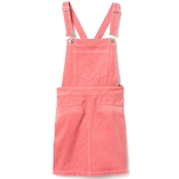 h&m pink overall dress H&M Dress Divided pocket blush pink Corduroy Overalls Size 4